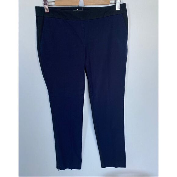 Eileen Fisher Colorblock Ankle Zip Cropped Pant - Picture 1 of 7